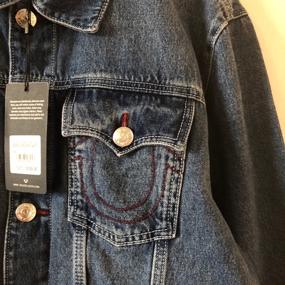 True Religion Jesse Sn Trucker Jacket Siza L - Picture 5 of 10
